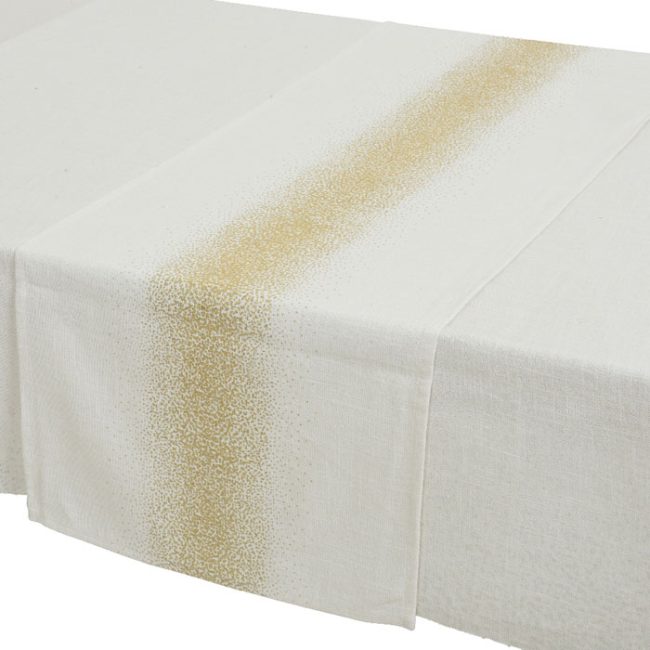 DECORIS WHITE TABLE RUNNER WITH GOLD FOIL PRINT - Image 2