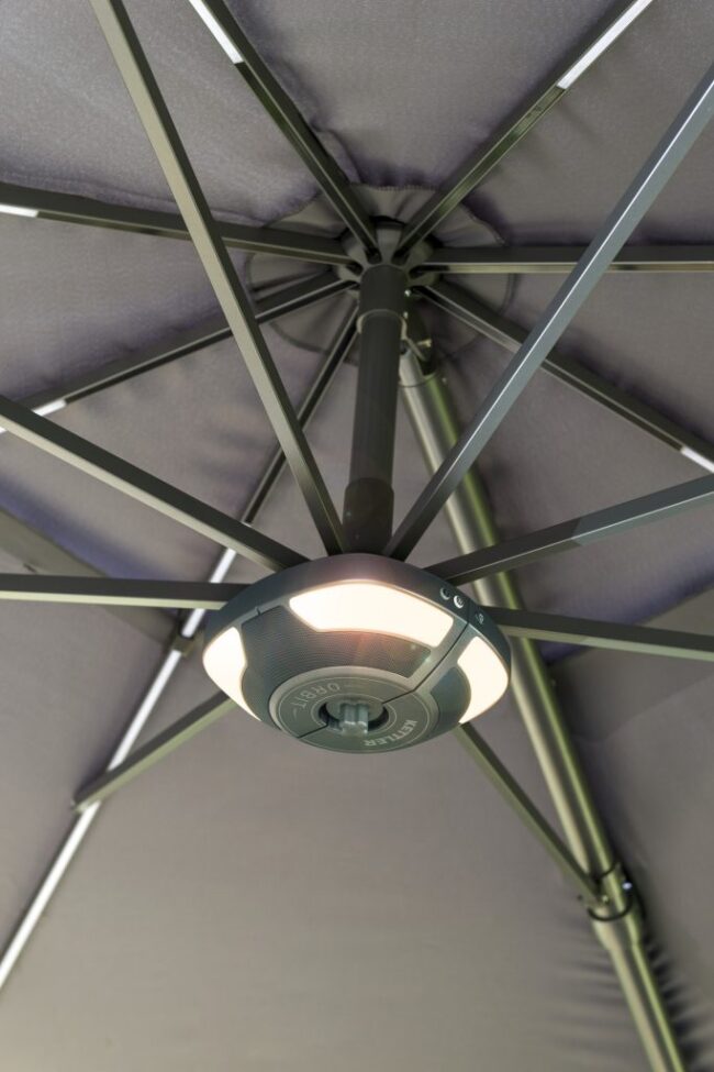 Kettler 3.5m Free Arm Parasol with LED Lights and Speaker - Image 2