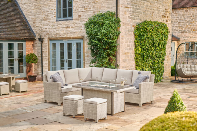 Kettler Palma Corner Set with Fire Table - Image 2