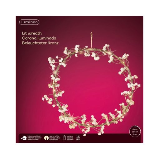 LUMINEO MICRO LED FLOWER WREATH WARM WHITE - Image 2