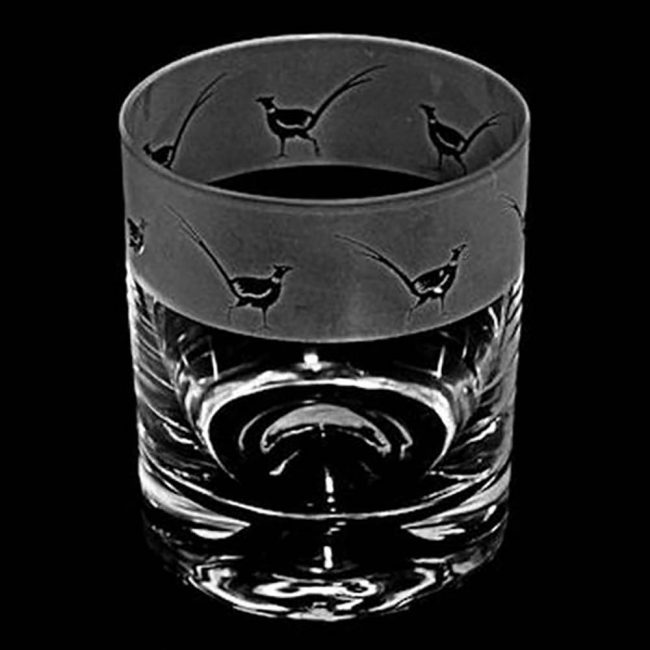 MILFORD WHISKY TUMBLER GLASS PHEASENT