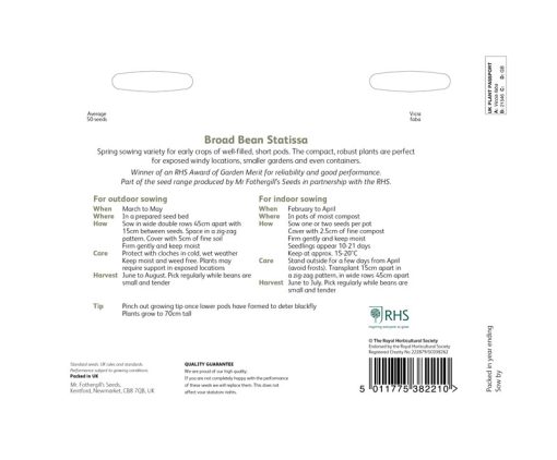 MR FOTHERGILL'S BROAD BEAN STATISSA - Image 2