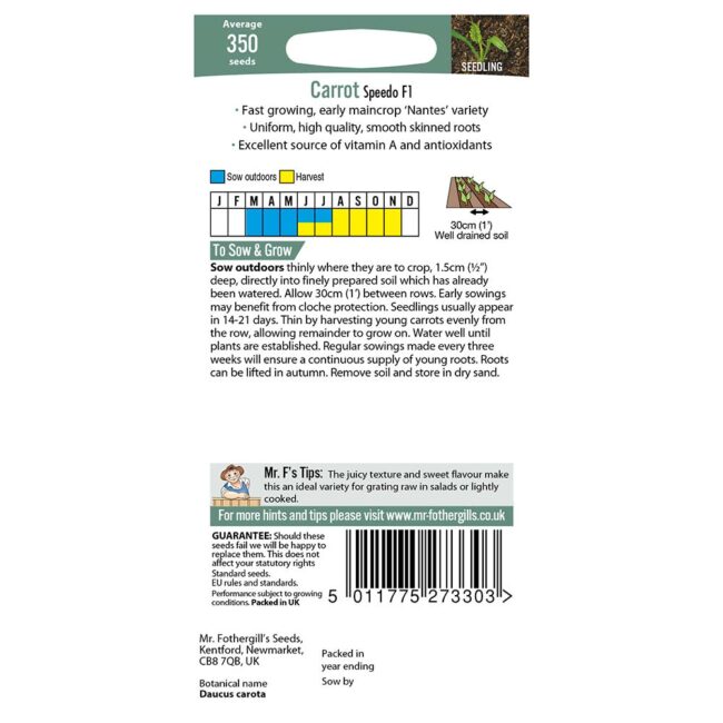 MR FOTHERGILL'S - CARROT SPEEDO F1 SEEDS - Image 2