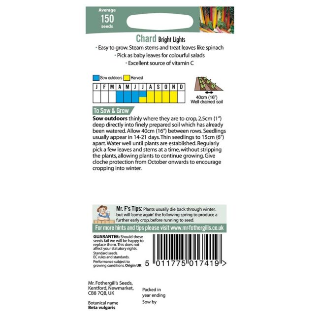 MR FOTHERGILL'S - CHARD BRIGHT LIGHTS SEEDS - Image 2