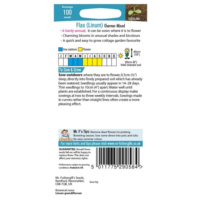 MR FOTHERGILL'S - FLAX (LINUM) CHARMER MIXED SEEDS - Image 2