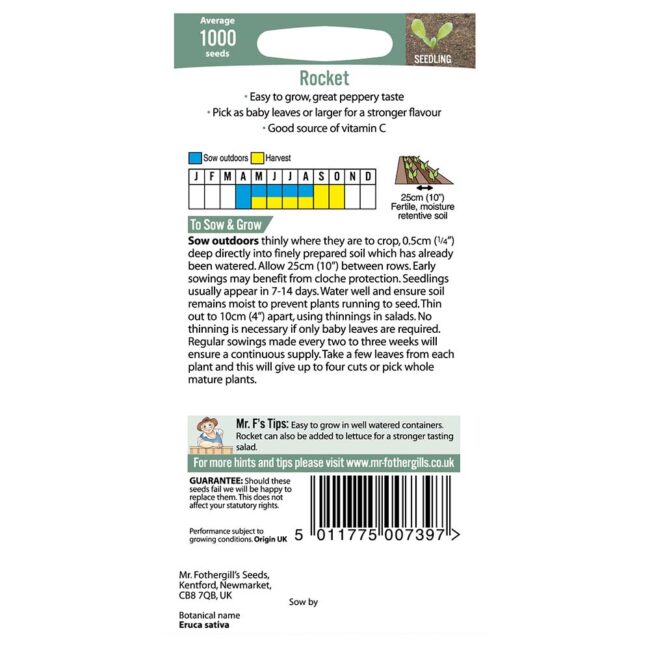 MR FOTHERGILL'S - ROCKET SEEDS - Image 2