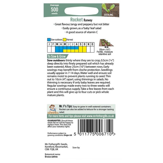 MR FOTHERGILL'S - ROCKET RUNWAY SEEDS - Image 2
