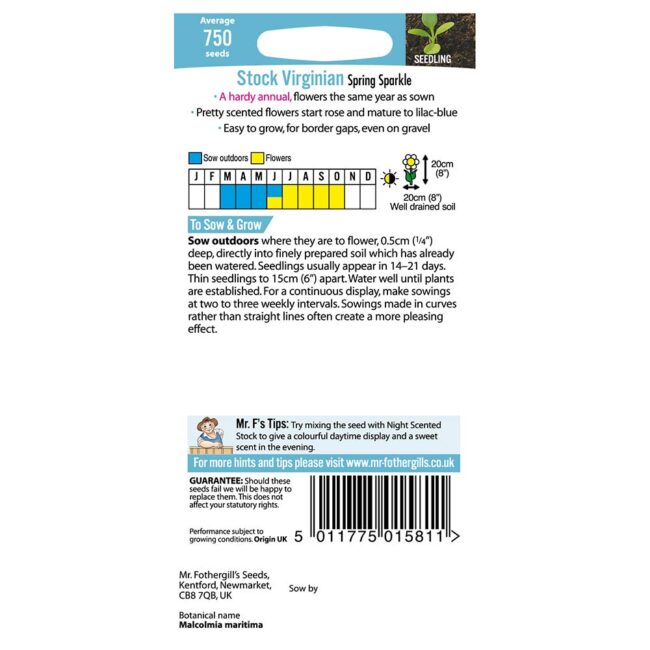 MR FOTHERGILL'S - STOCK VIRGINIAN SPRING SEEDS - Image 2