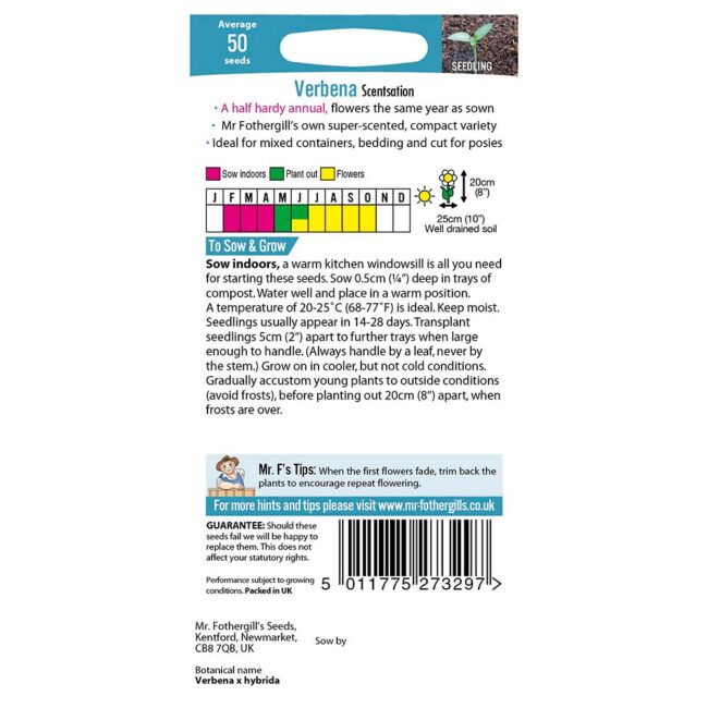 MR FOTHERGILL'S - VERBENA SCENTSATION SEEDS - Image 2