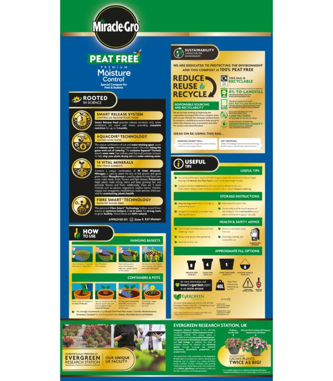 Miracle-Gro® Peat Free Premium Moisture Control™ Compost Pots & Baskets - Image 2