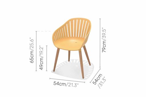 LIFESTYLE GARDEN NASSAU CARVER EASY CHAIR HONEY YELLOW - Image 4