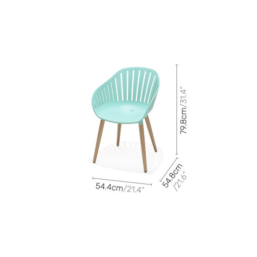 LIFESTYLE GARDEN DURAOCEAN 70CM SQ BISTRO SET MINT GREEN - Image 3