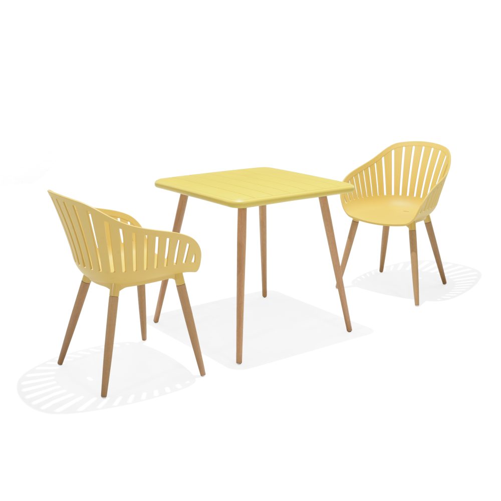 LIFESTYLE GARDEN NASSAU 70CM SQ BISTRO SET HONEY