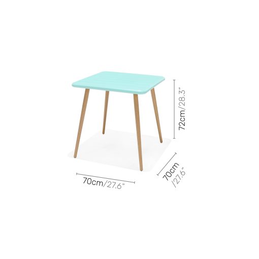 LIFESTYLE GARDEN DURAOCEAN 70CM SQ BISTRO SET MINT GREEN - Image 4