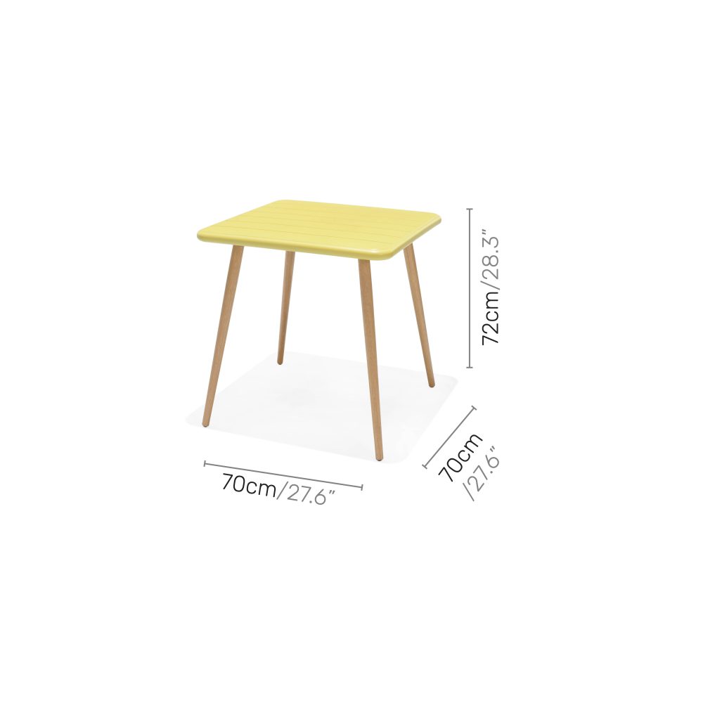 LIFESTYLE GARDEN NASSAU 70CM SQ BISTRO SET HONEY - Image 5