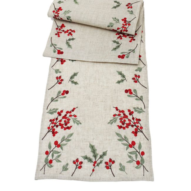 PEGGY WILKINS BEAUTIFUL BERRY TABLE RUNNER