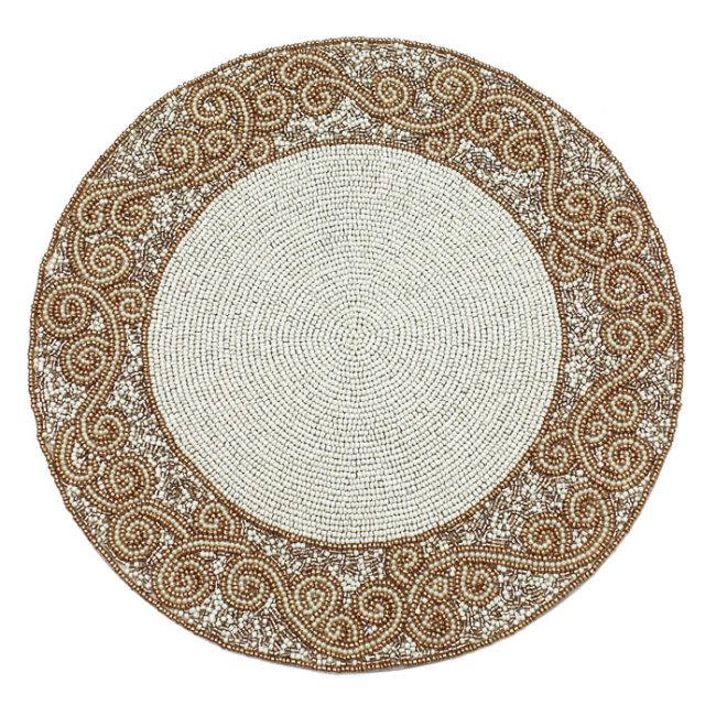 PEGGY WILKINS GOLD ROUND AVA PLACEMAT