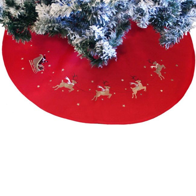 PEGGY WILKINS RED NIGHT FLIGHT TREE SKIRT