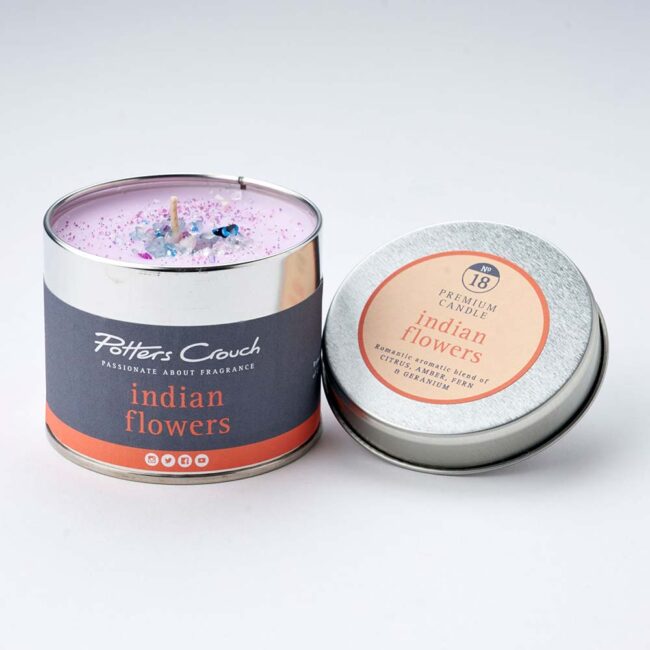 POTTERS CROUCH CANDLE INDIAN FLOWERS