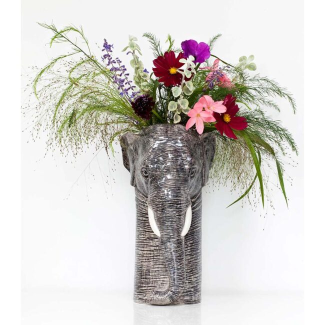 QUAIL CERAMICS FLOWER VASE ELEPHANT