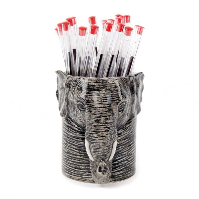 QUAIL CERAMICS PENCIL POT ELEPHANT - Image 2