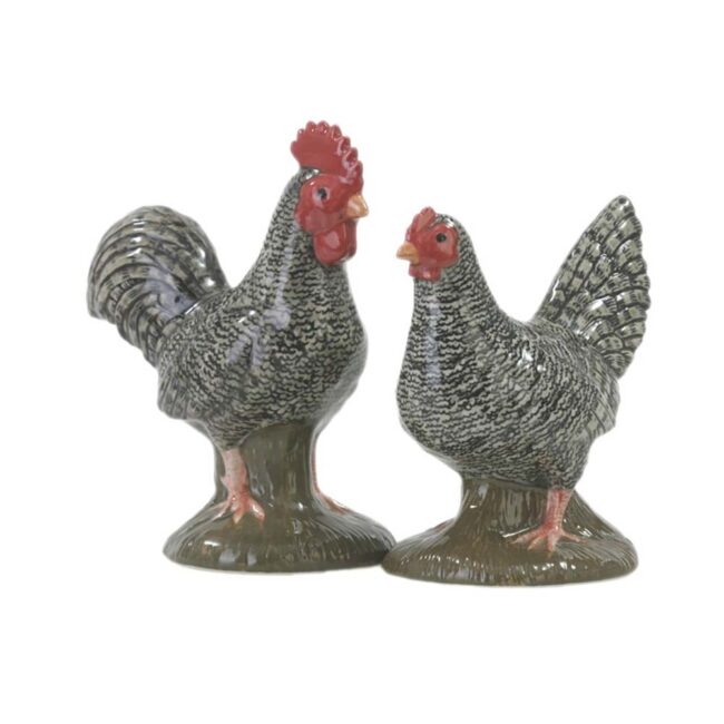 QUAIL CERAMICS SALT & PEPPER SCOTS GREY CHICKEN