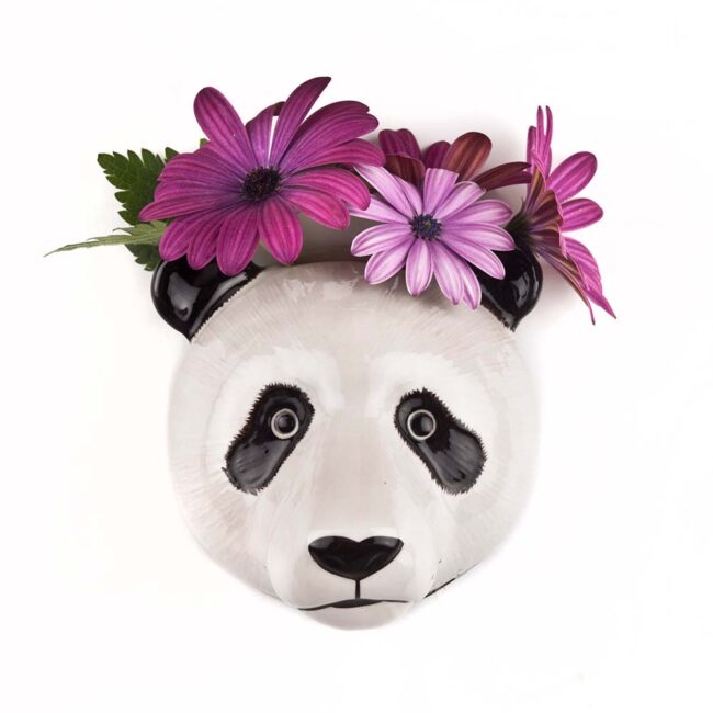 QUAIL CERAMICS WALL VASE PANDA SMALL