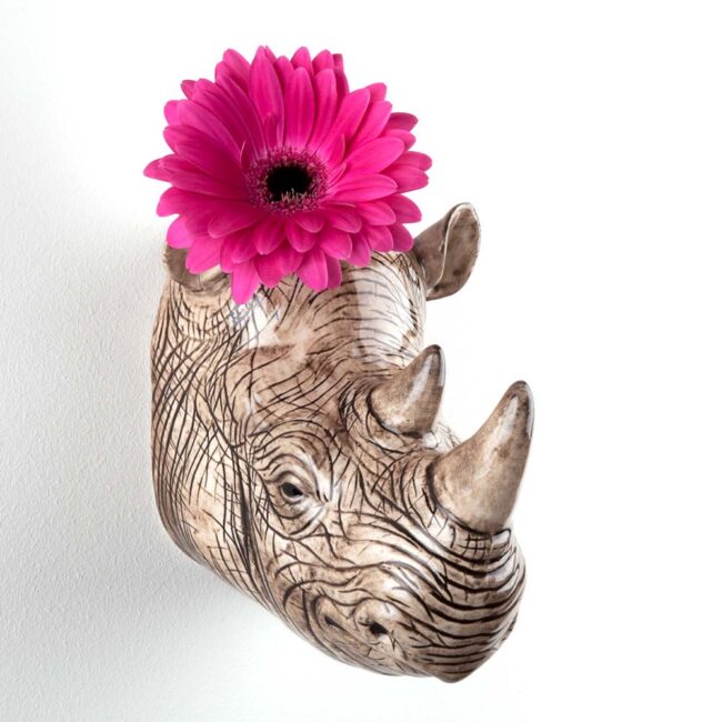 QUAIL CERAMICS WALL VASE RHINO