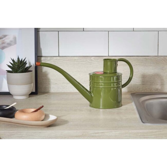 SMART GARDEN 1 LITRE GALVANISED STEEL WATERING CAN SAGE GREEN - Image 2
