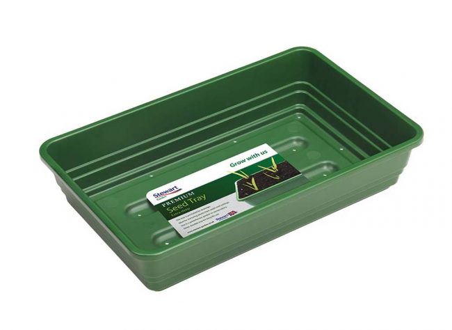 STEWART PREMIUM SEED TRAY WITH HOLES 38CM GREEN