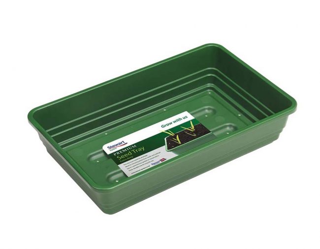 STEWART PREMIUM SEED TRAY WITH HOLES 22CM GREEN