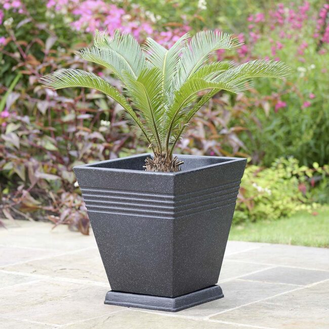 STEWART PIAZZA SQUARE PLANTER ALPINE GREY