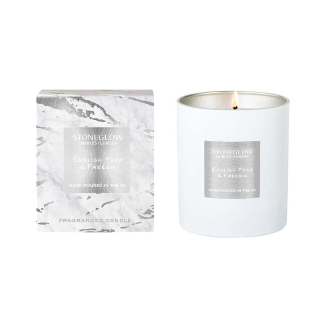 STONEGLOW LUNA ENGLISH PEAR & FREESIA TUMBLER CANDLE