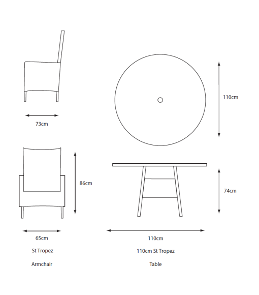 LEISURE GROW ST TROPEZ 4 SEAT DINING SET - Image 7