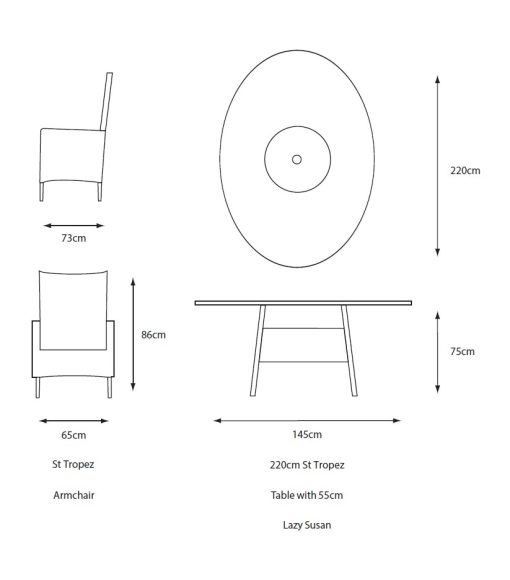 LEISURE GROW ST TROPEZ 8 SEAT DINING SET - Image 4