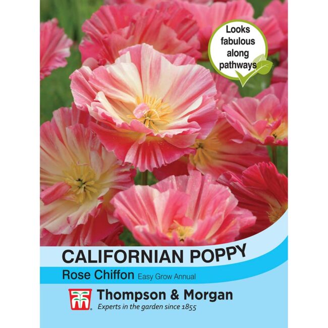 THOMPSON & MORGAN - CALIFORNIAN POPPY ROSE CHIFFON SEEDS