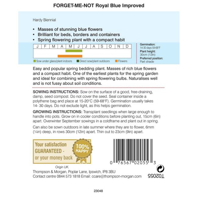 THOMPSON & MORGAN - FORGET-ME-NOT ROYAL BLUE IMPROVED SEEDS - Image 2