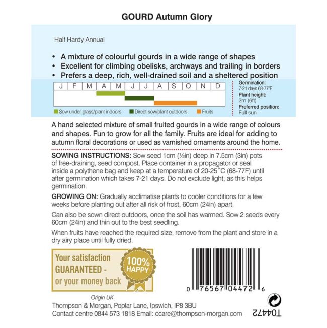 THOMPSON & MORGAN - GOURD AUTUMN GLORY SEEDS - Image 2