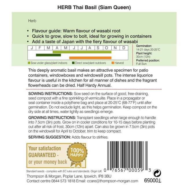 THOMPSON & MORGAN - HERB BASIL SIAM QUEEN - Image 2