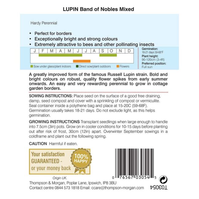 THOMPSON & MORGAN - LUPIN BAND OF NOBLES MIXED SEEDS - Image 2