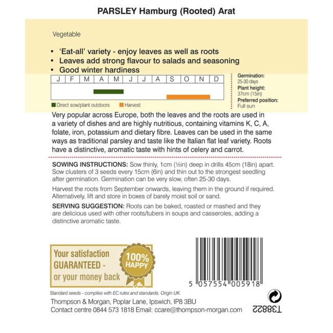 THOMPSON & MORGAN - PARSLEY HAMBURG ARAT SEEDS - Image 2