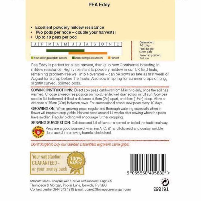 THOMPSON & MORGAN - PEA EDDY SEEDS - Image 2