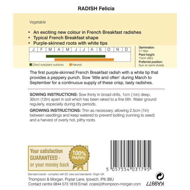 THOMPSON & MORGAN - RADISH FELICIA SEEDS - Image 2