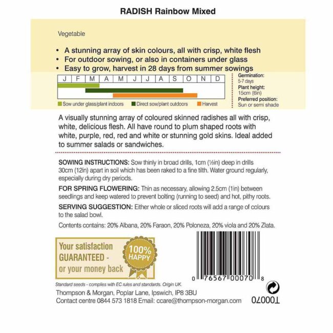 THOMPSON & MORGAN - RADISH RAINBOW MIXED - Image 2