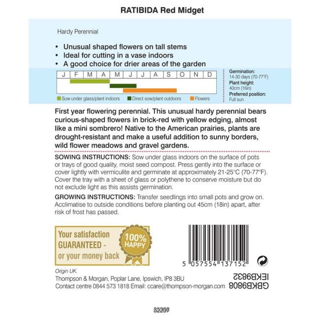 THOMPSON & MORGAN - RATIBIDA RED MIDGET - Image 2