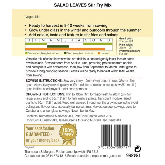 THOMPSON & MORGAN - SALAD LEAVES STIR FRY MIX SEEDS - Image 2