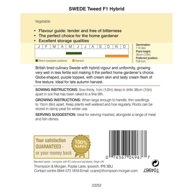 THOMPSON & MORGAN - SWEDE TWEED SEEDS - Image 2