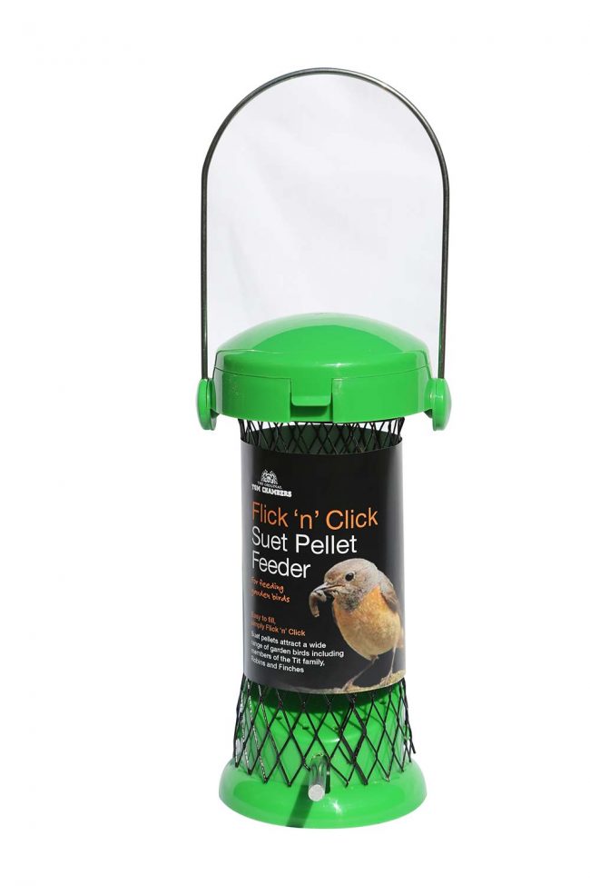 TOM CHAMBERS FLICK N CLICK SUET PELLET FEEDER