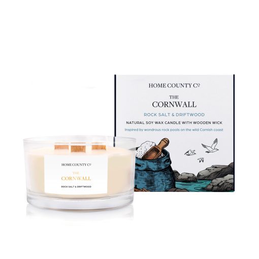 Home County Co The Cornwall Rock Salt & Driftwood 3 Wick Candle
