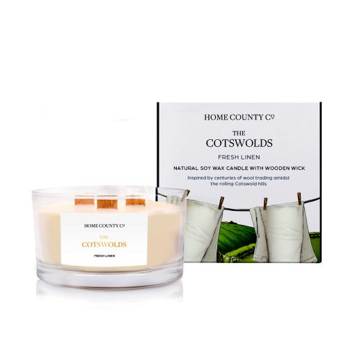 Home County Co The Cotswolds Fresh Linen 3 Wick Candle